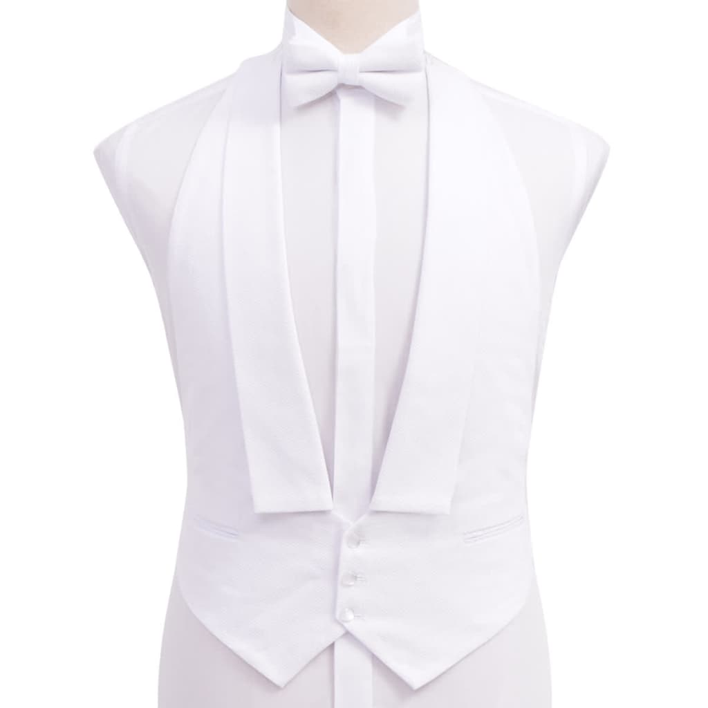 vidaXL Men's White Tie Vest and Bow Tie Set Medium