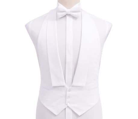 vidaXL Men's White Tie Vest and Bow Tie Set Medium