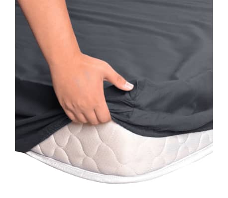 vidaXL Draps de lit 2 pièces 140 x 200 cm Coton Anthracite