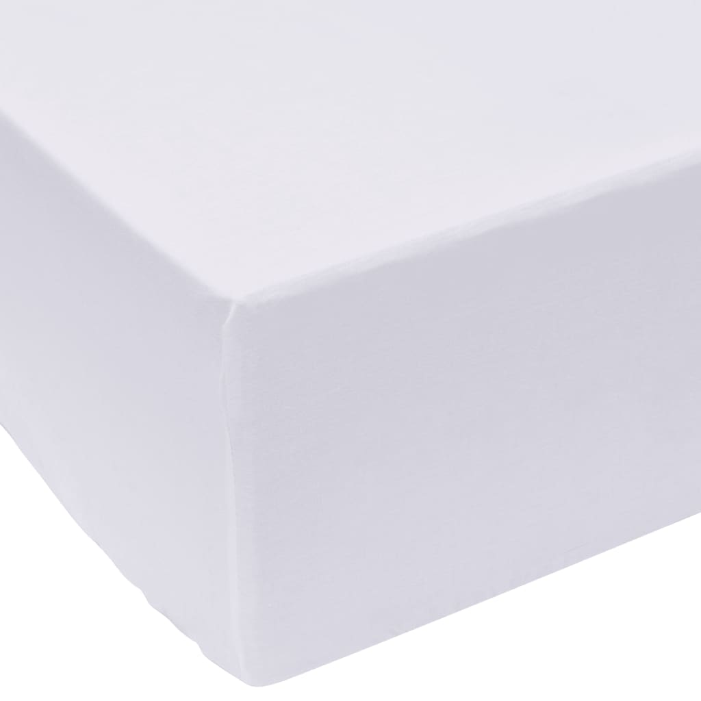 vidaXL Cearșafuri pliabile din bumbac, 90 x 200 cm, alb, 2 buc. imagine vidaxl.ro
