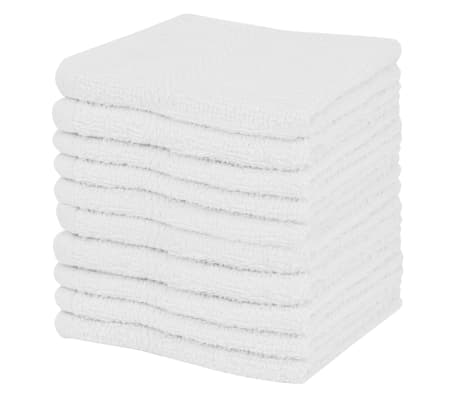 vidaXL Serviette pour invités 10 pcs Coton 360 g/m² 30 x 30 cm Blanc