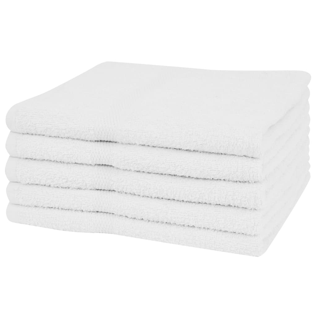 vidaXL Ręczniki prysznicowe, 5 szt, bawełna 360 g/m², 70x140 cm, białe