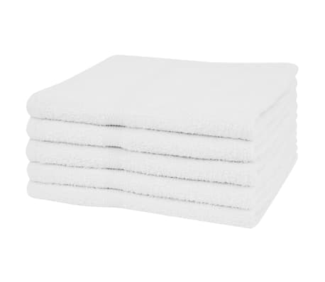 vidaXL Shower Towel Set 5 pcs Cotton 360 g/m² 70x140 cm White