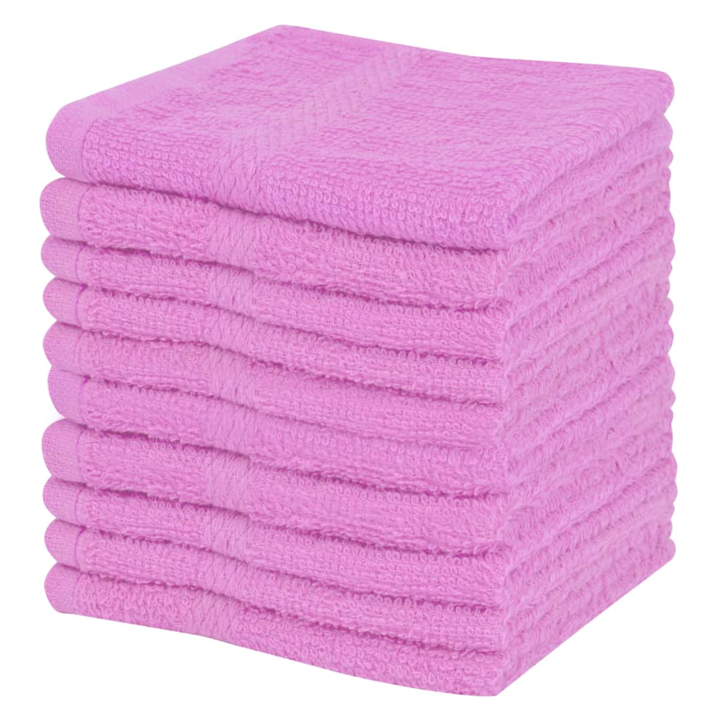 vidaXL Toallas de cortesía 10 unidades algodón 360 g/m² 30x30 cm rosa