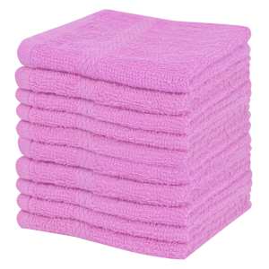 vidaXL Rank&scaron;luosčiai svečiams, 10vnt., 360g/m&sup2; medv., 30x30cm, rožin.