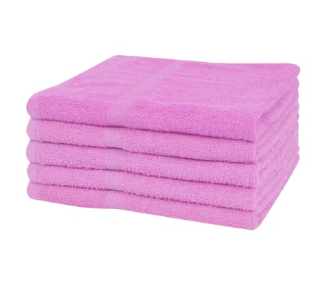 vidaXL håndklædesæt 5 stk. bomuld 360 g/m² 50x100 cm pink