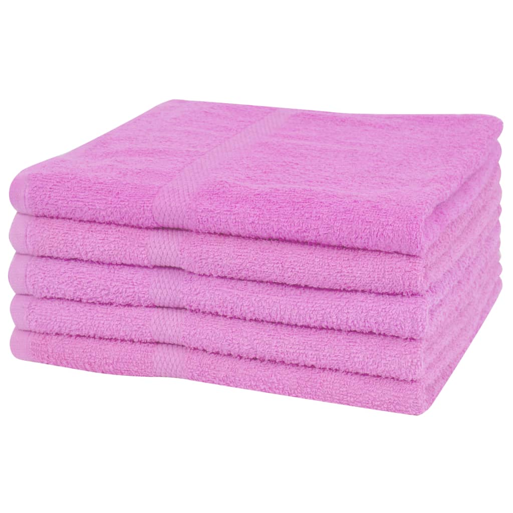 vidaXL Conjunto toalhas banho 5 pcs algodão 360 g/m² 70x140 cm rosa