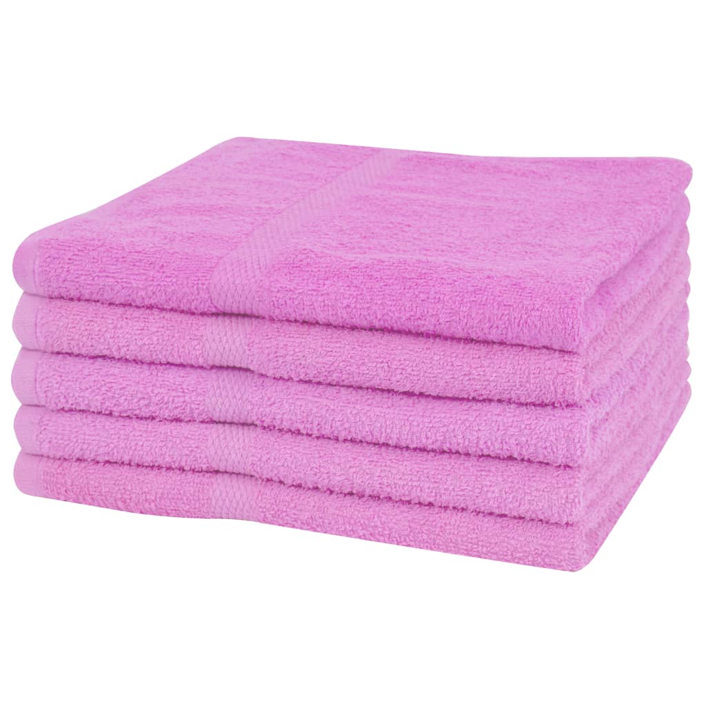 vidaXL saunahåndklædesæt 5 stk. bomuld 360 g/m² 80x200 cm pink