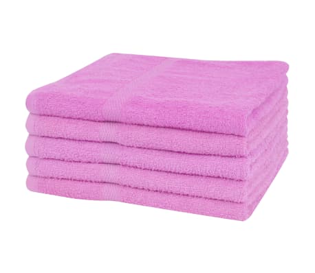 vidaXL Conjunto toalhas sauna 5 pcs algodão 360 g/m² 80x200 cm rosa