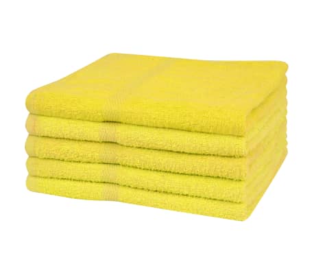 vidaXL Ręczniki kąpielowe, 5 szt, bawełna, 360 g/m², 100x150 cm, żółte