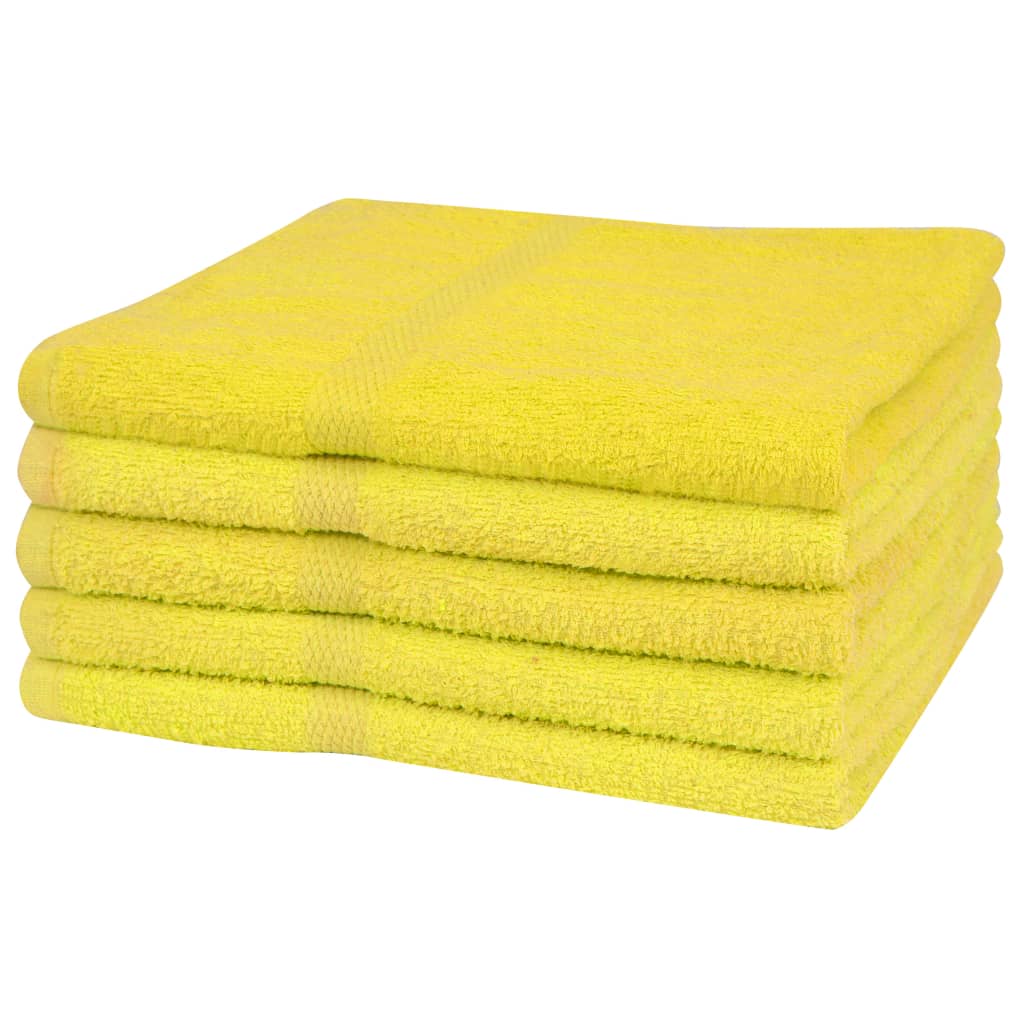 vidaXL Sauna Towel Set 5 pcs Cotton 360 g/m² 80x200 cm Yellow