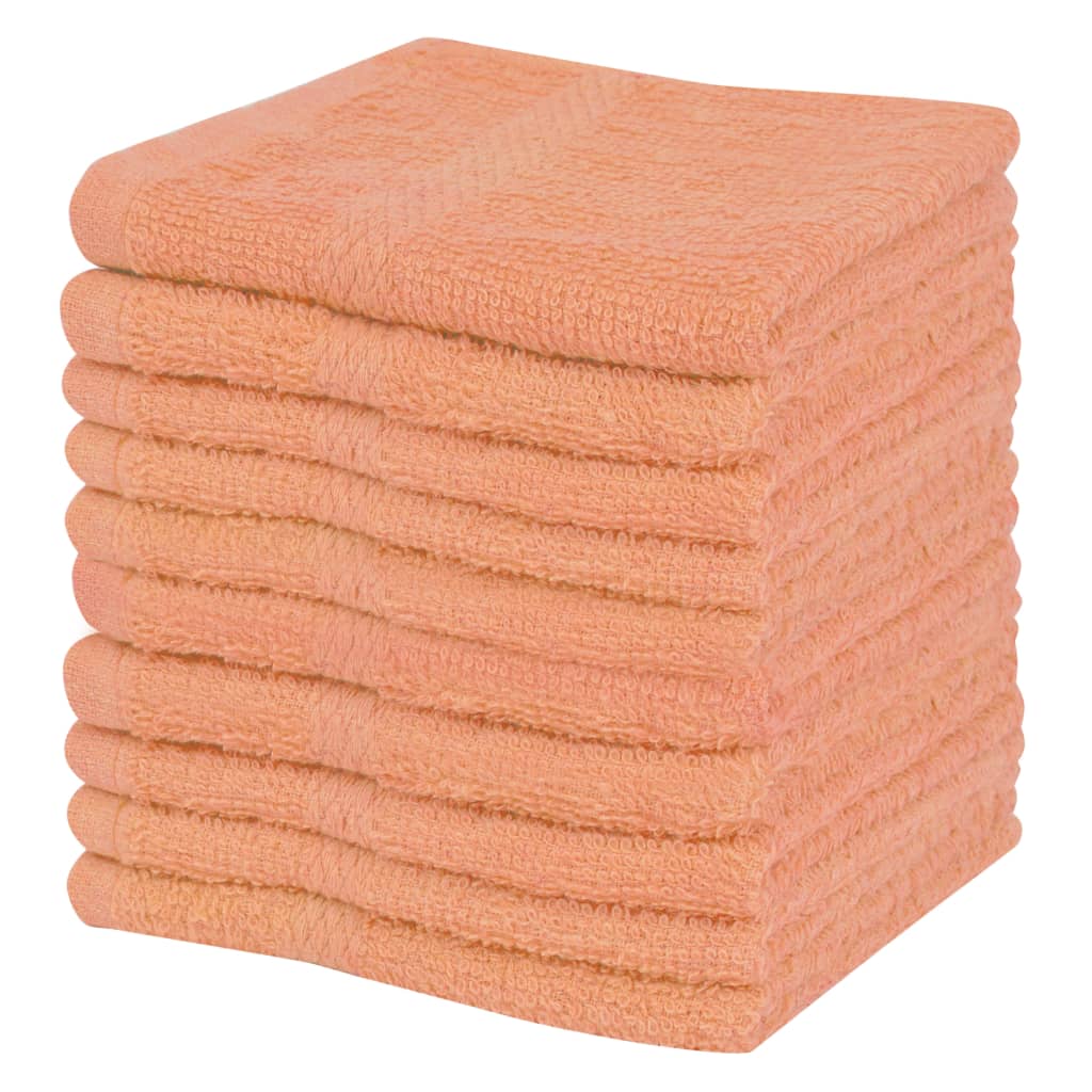 vidaXL Guest Towel Set 10 pcs Cotton 360 g/m² 30x30 cm Peach