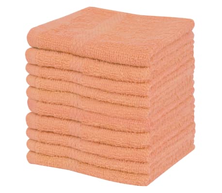 vidaXL Guest Towel Set 10 pcs Cotton 360 g/m² 30x30 cm Peach