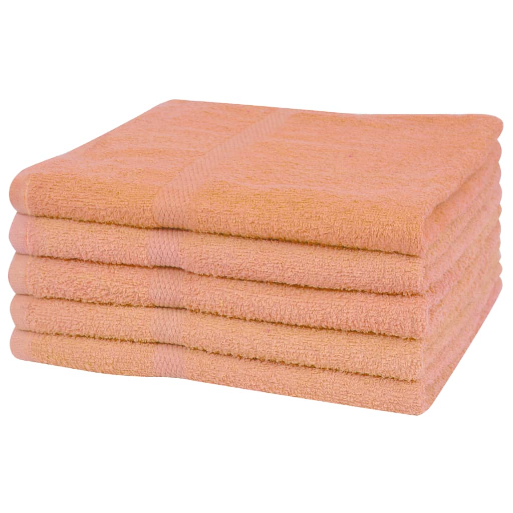 vidaXL Hand Towel Set 5 pcs Cotton 360 g/m² 50x100 cm Peach