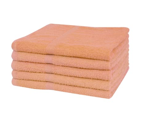 vidaXL Hand Towel Set 5 pcs Cotton 360 g/m² 50x100 cm Peach