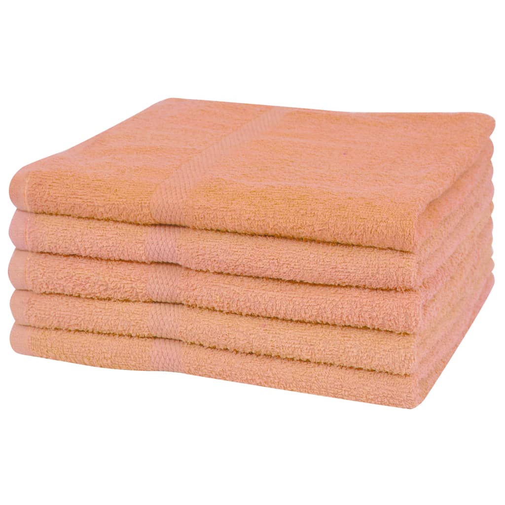 vidaXL Bath Towel Set 5 pcs Cotton 360 g/m² 100x150 cm Peach