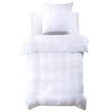 vidaXL 2-tlg. Bettwäsche-Set Baumwollsatin 155x200/80x80 cm Weiß