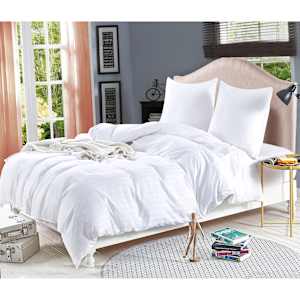 vidaXL Patalynės komplektas, baltas, medvilnė, 155x200/80x80cm