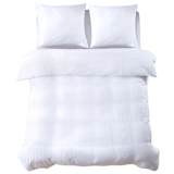 vidaXL 3-tlg. Bettwäsche-Set Baumwollsatin 240×220/80×80 cm Weiß