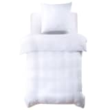 vidaXL 2-tlg. Bettwäsche-Set Baumwollsatin 140×200/60×70 cm Weiß