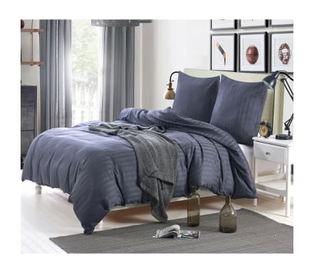 vidaXL Jeu housse de couette Satin de coton Anthracite 240x220/80x80cm