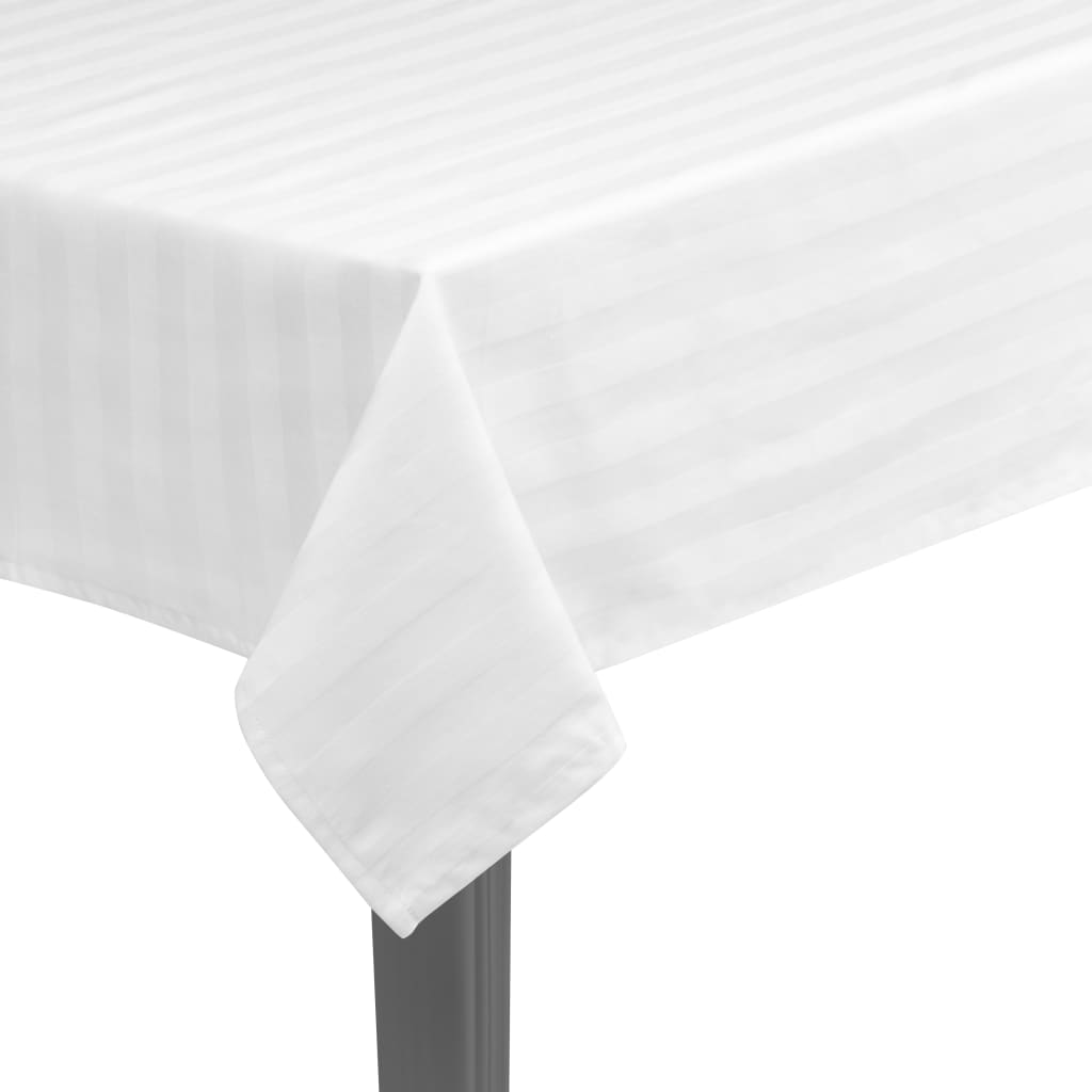 vidaXL Manteles de mesa algodón satinado blanco 5 unidades 130x220 cm