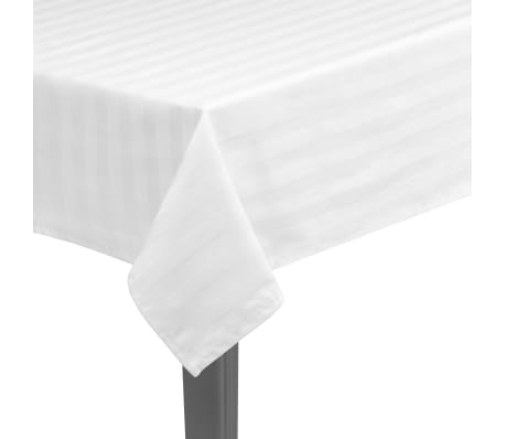 vidaXL Manteles de mesa algodón satinado blanco 5 unidades 130x220 cm