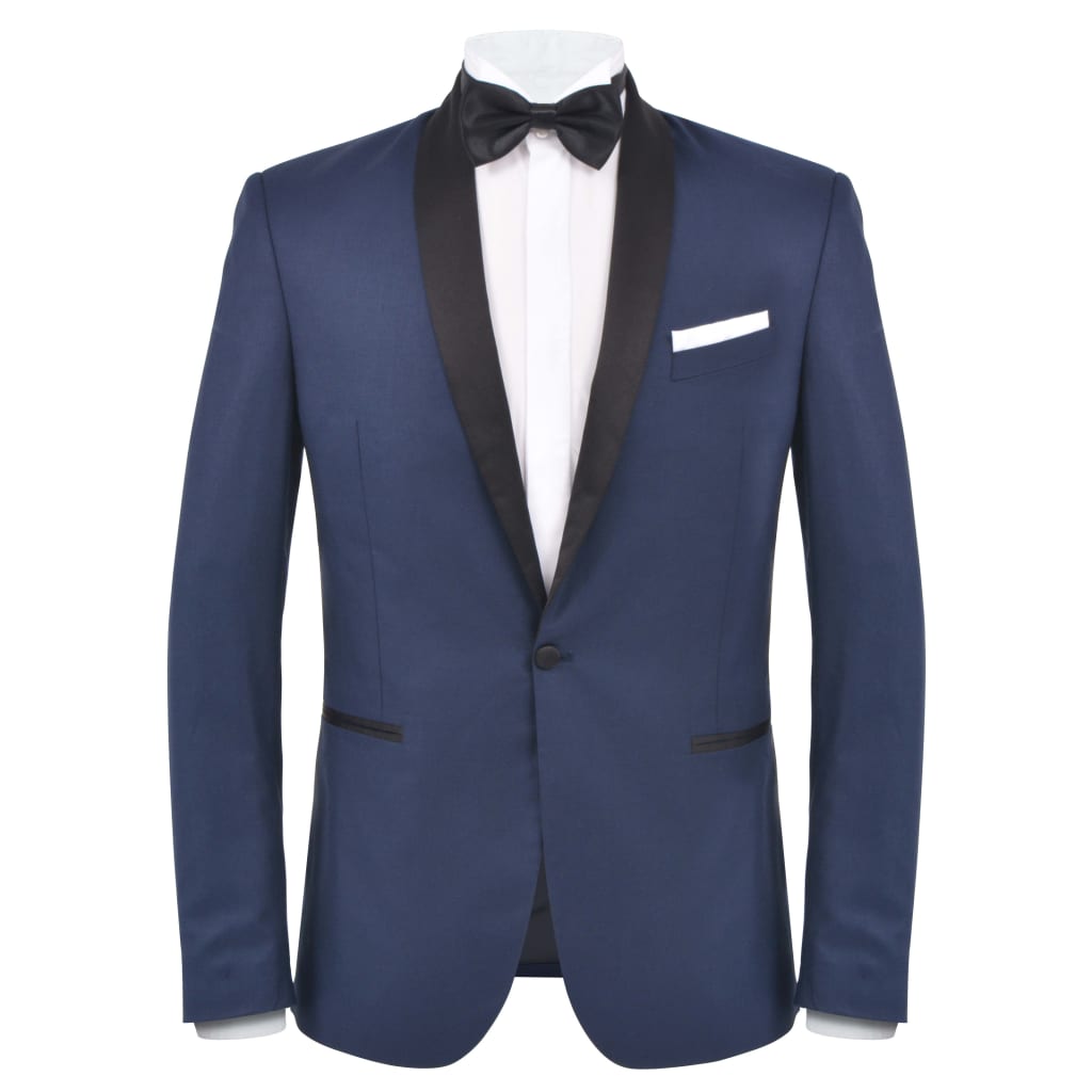 vidaXL Men's 2 Piece Black Tie Dinner Suit/Smoking Tuxedo Size 46 Navy
