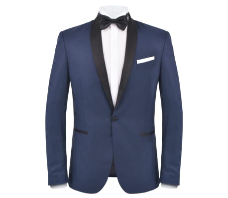 vidaXL Men's 2 Piece Black Tie Dinner Suit/Smoking Tuxedo Size 50 Navy