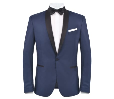 vidaXL Men's 2 Piece Black Tie Dinner Suit/Smoking Tuxedo Size 52 Navy