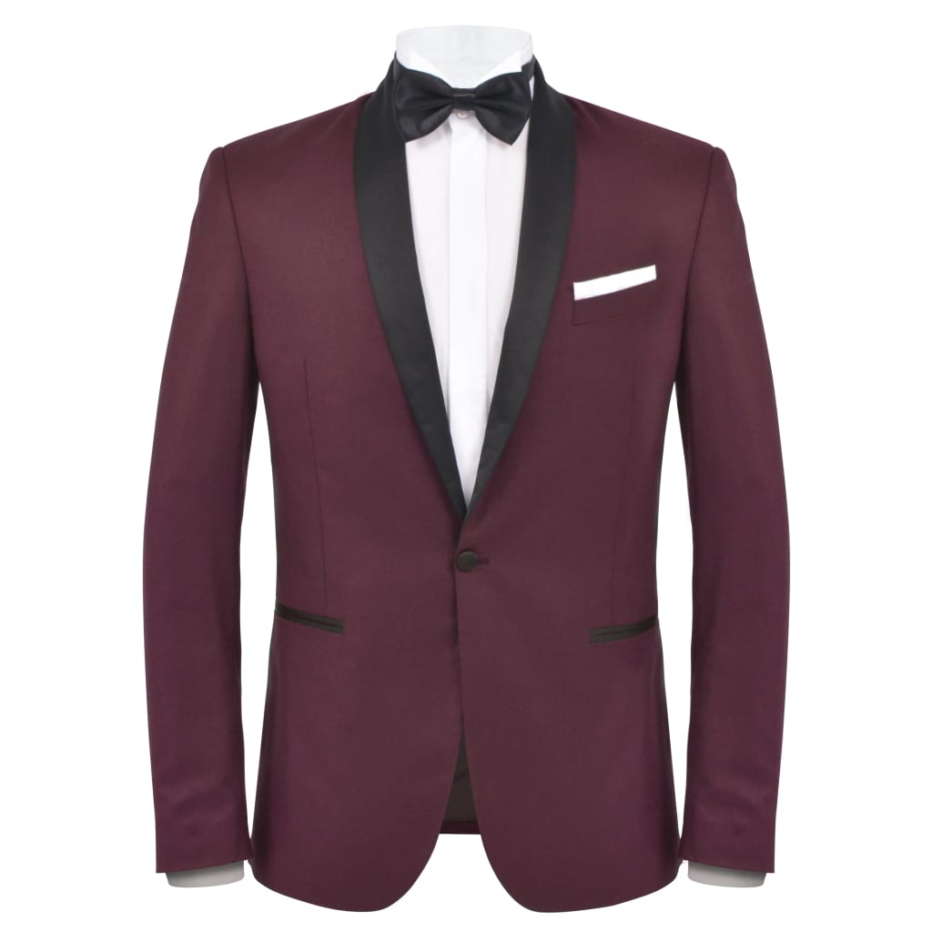 

vidaXL Tweedelig kostuum/smoking voor mannen bordeauxrood maat 52