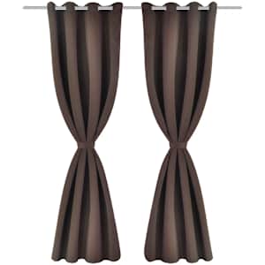 vidaXL Blackout Curtains 2 pcs with Metal Eyelets 135x175 cm Brown