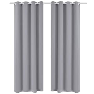 vidaXL Gordijn met metalen ringen verduisterend 270x245 grijs