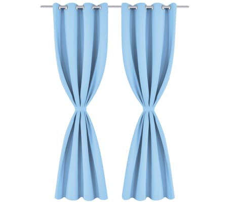 vidaXL Blackout Curtains 2 pcs with Metal Eyelets 135x245 cm Turquoise