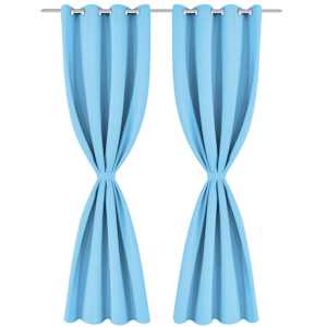 vidaXL Blackout Curtains 2 pcs with Metal Eyelets 135x245 cm Turquoise