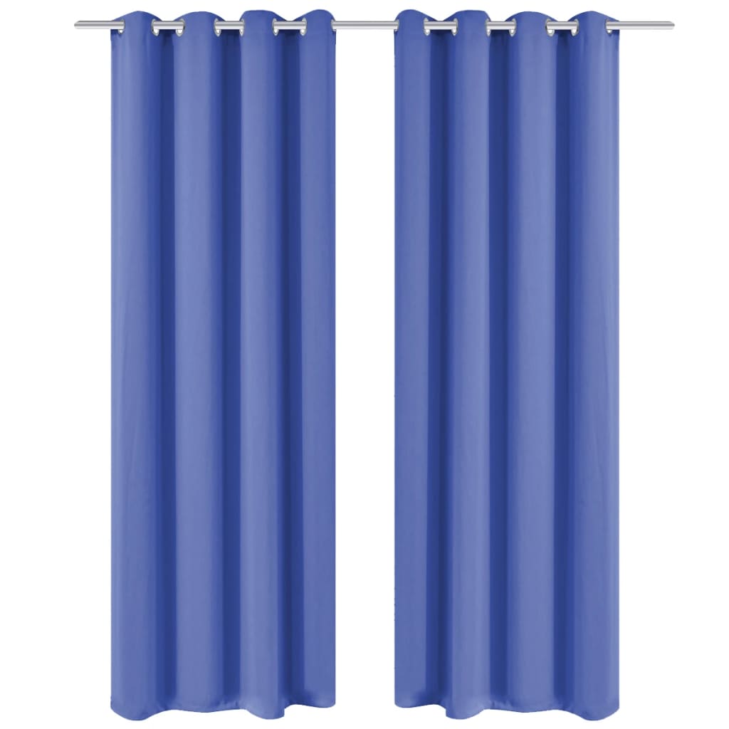 vidaXL kék sötétítőfüggöny fém fűzőlyukakkal 270 x 245 cm