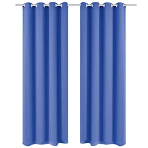 vidaXL Naktinės užuolaidos su metalinėmis kilp., 270x245cm, mėlynos