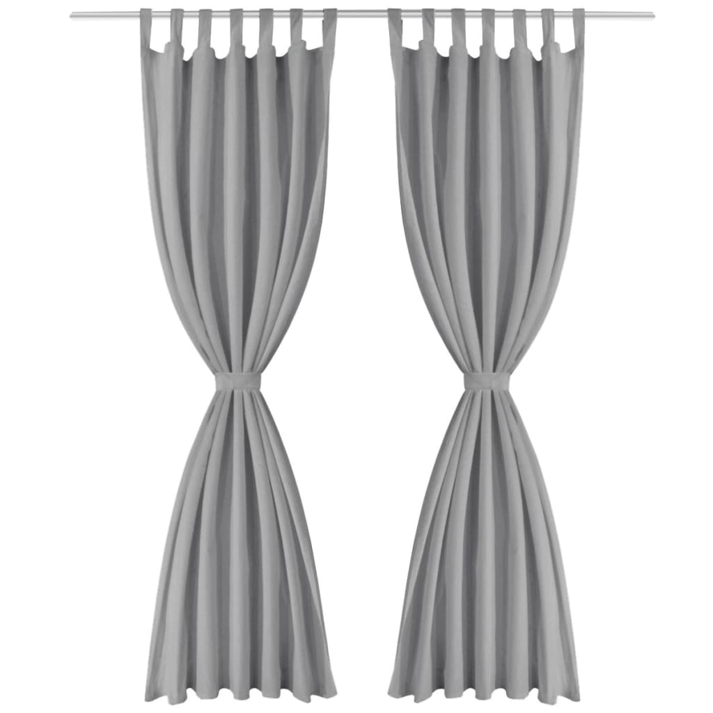 vidaXL Mikro-satiiniverhot silmukoilla 2 kpl 140x225 cm Harmaa