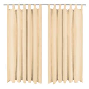 vidaXL aasadega mikrosatiinist kardinad 2 tk 140 x 225 cm beež