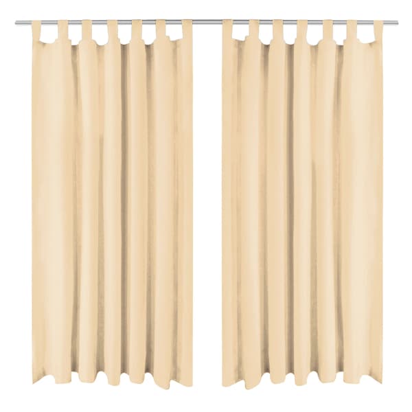 vidaXL aasadega mikrosatiinist kardinad 2 tk 140 x 225 cm beež