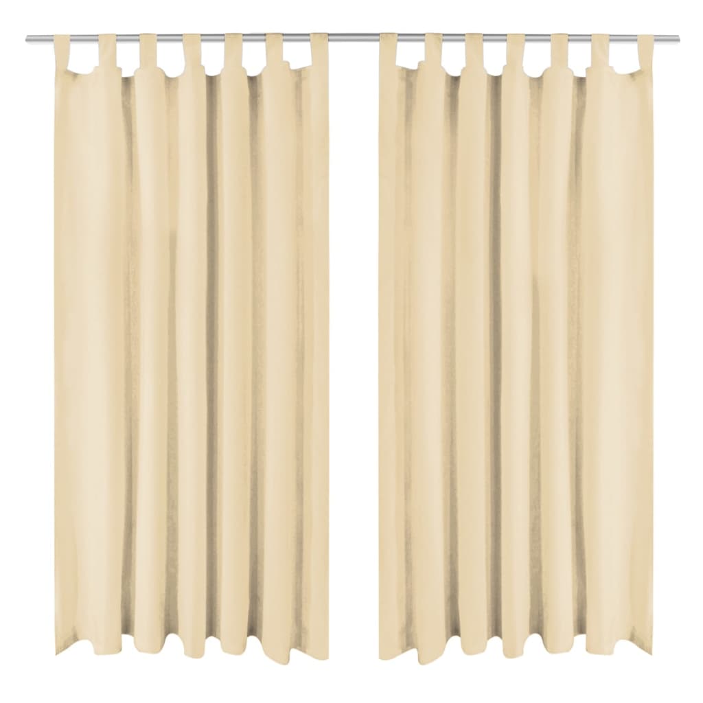 Rideau occultant avec boucles 2 pcs 140 x 225 cm Beige