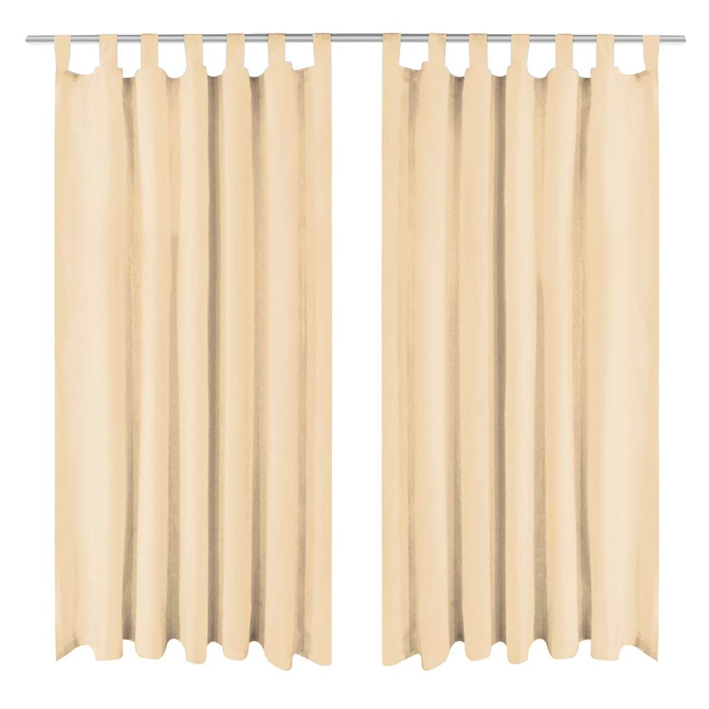 vidaXL gardiner i mikro-satin 2 stk. med løkker 140 x 225 cm beige
