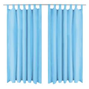 vidaXL aasadega mikrosatiinist kardinad 2 tk 140 x 175 cm, t&uuml;rkiis