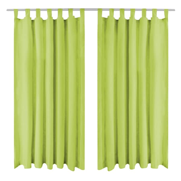 vidaXL aasadega mikrosatiinist kardinad 2 tk 140 x 245 cm, roheline