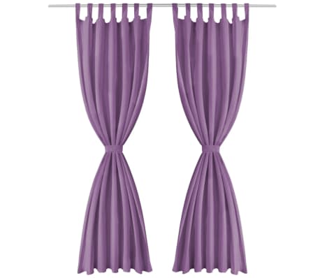 vidaXL Штори з Петлями 2 шт Бузковий 140x225 см Мікросатин