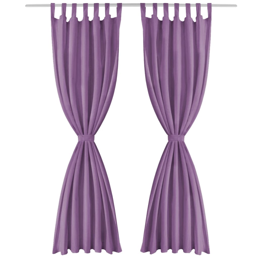 Mikro-satiiniverhot silmukoilla 2 kpl 140×245 cm Violetti