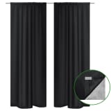 vidaXL Lystette gardiner 2 stk to-lags 140x175 cm svart