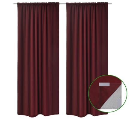 vidaXL Gordijnen verduisterend dubbellaags 140x175 cm bordeaux 2 st ... vidaXL Gordijnen verduisterend dubbellaags 140x175 cm bordeaux 2 st ...
