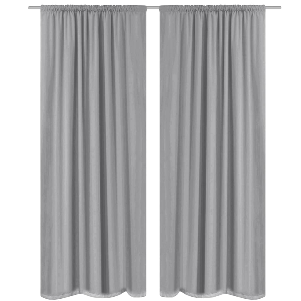 vidaXL Cortinas opacas 2 unidades doble capa 140x175 cm gris