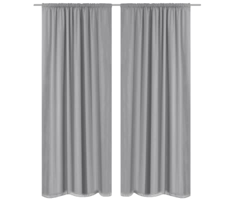 vidaXL Cortinas opacas 2 unidades doble capa 140x175 cm gris